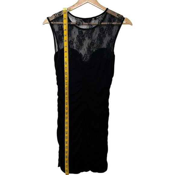 Guess Los Angeles Witchy Black Lace Ruched Bodycon Dress (L) - Picture 12 of 16